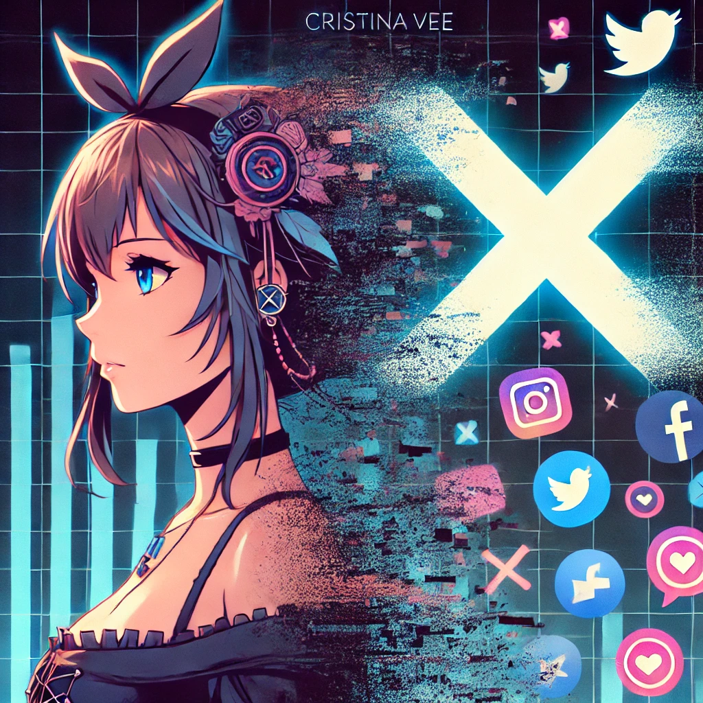 Social Media logos and anime caracter